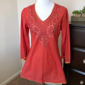 Orange Tunic with Sequins